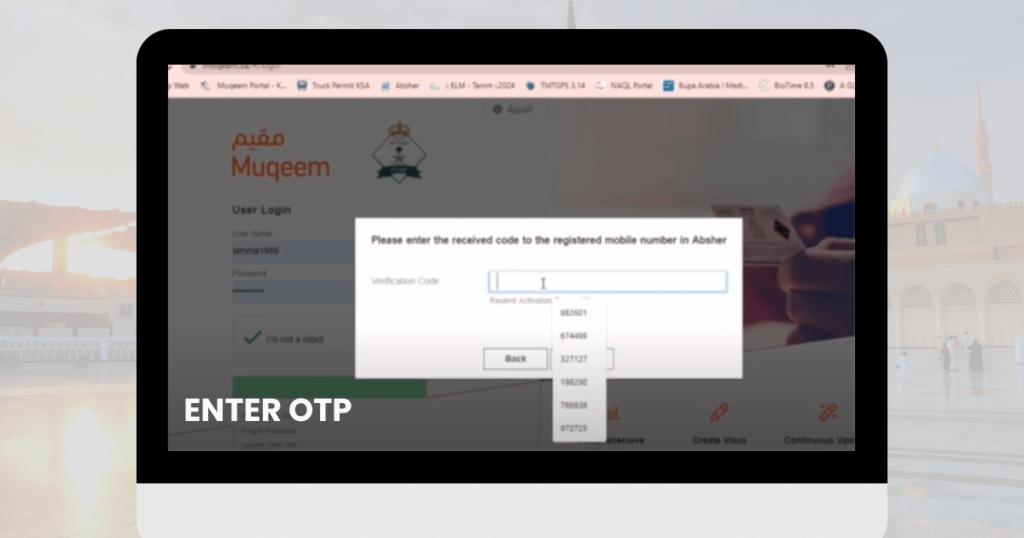 After successful login, expect to receive a One-Time Password (OTP)